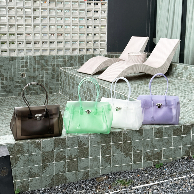 Jellyfirkin Handbag Tpu Transparent Jelly Bag Shoulder Bag Kiikii Same Style Jelly Bag Tote Bag