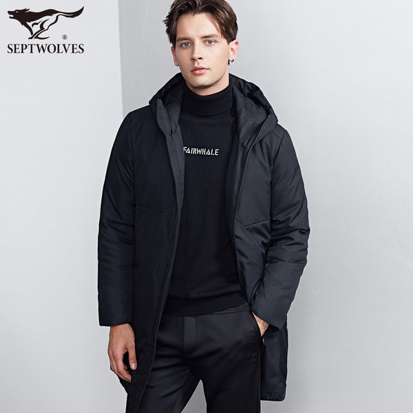 七匹狼 17年新款 中长款加厚 男式羽绒服 聚划算+优惠券折后￥479包邮（￥779-300）