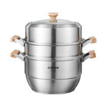 Carrot steamer household thickened stainless steel soup pot cooking pot double-eared stew pot uncoated gas induction cooker universal