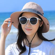 Outdoor hat female hat sunshade fisherman hat foldable sun hat Travel mountaineering travel sunscreen beach basin hat Female