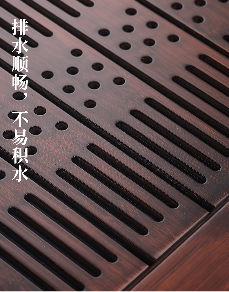 Bamboo tea tray household contracted and I drainage type tray Bamboo kung fu tea tea table drawer rectangle size