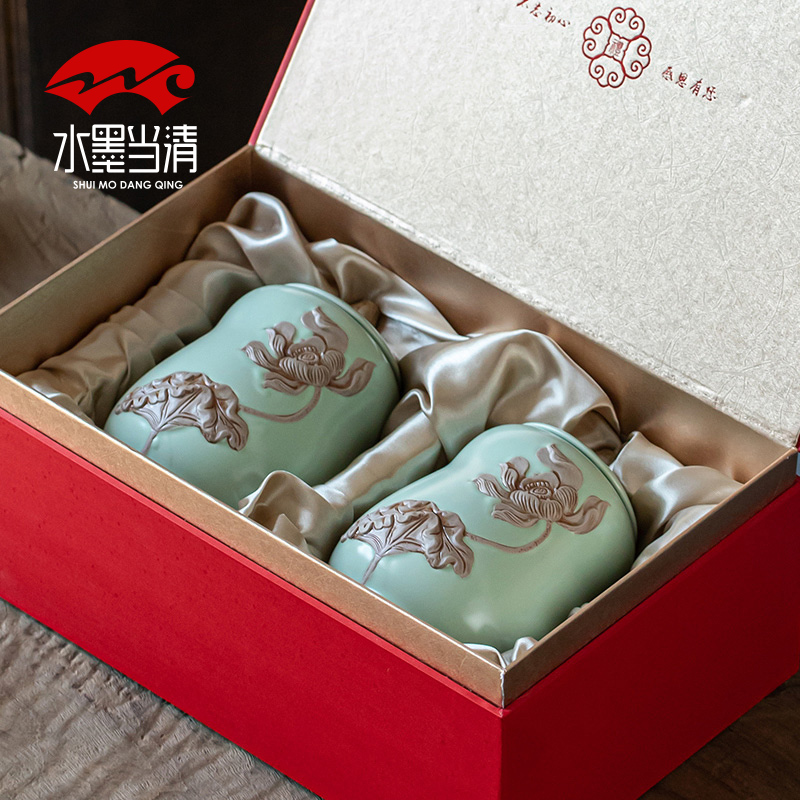 Your up caddy fixings ceramic seal tank large boutique high - end gift box large household storage jar to restore ancient ways