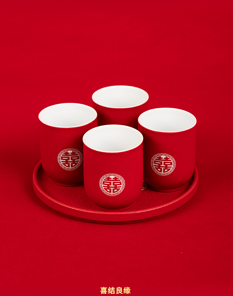 I xi suits for question new wedding ceramic cups red of Chinese style tea tray was gift boxes custom lettering