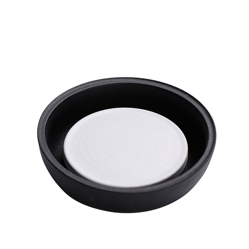 Coarse pottery tea tray was mini water household utensils restoring ancient ways round black and white small pot bearing contracted small tea cup mat