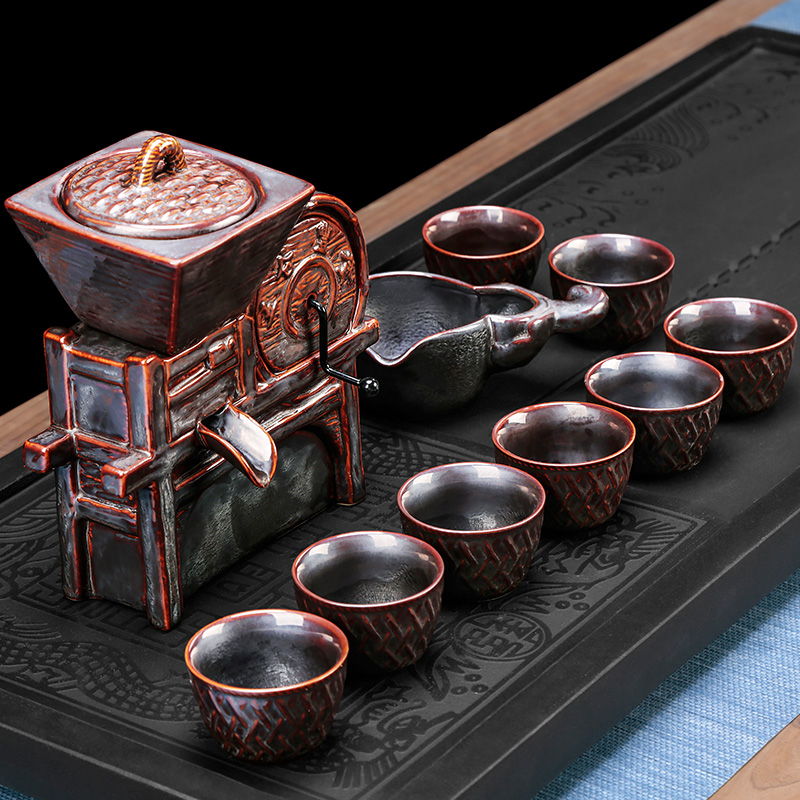 Semi automatic an artifact lazy household creative move cups kung fu tea tea set ceramic Chinese style restoring ancient ways