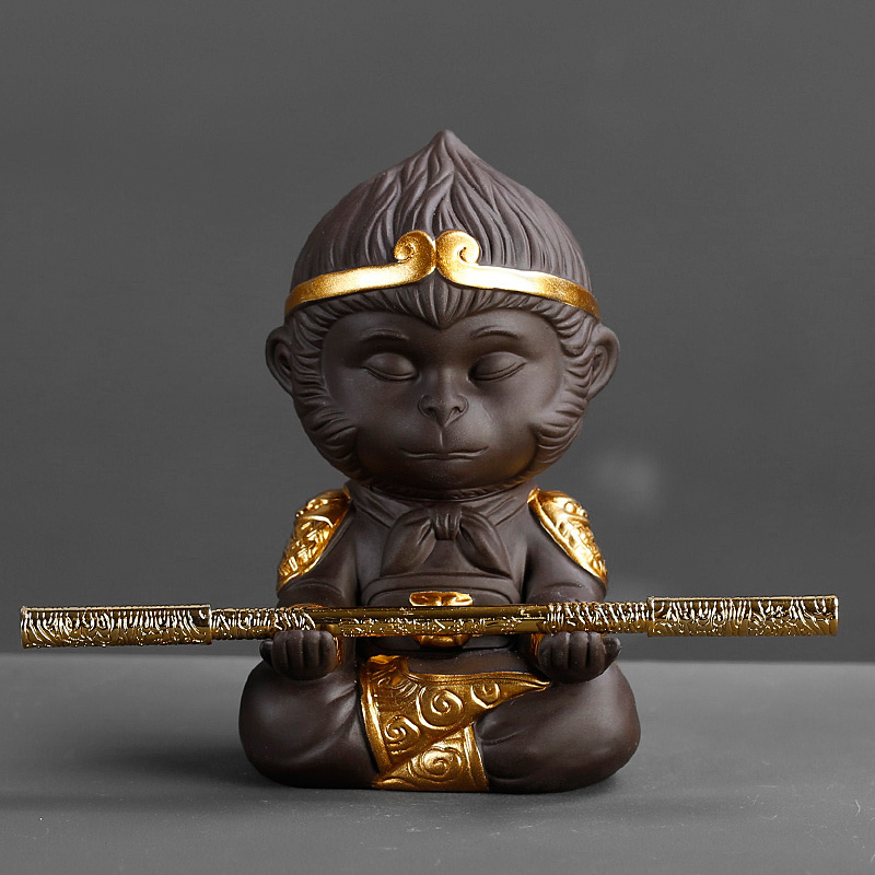 Pet boutique purple sun wukong was tea to raise Monkey King furnishing articles on - board Monkey tea set decoration inside the car