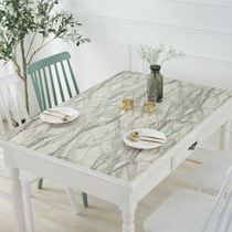 Opaque PVC soft glass tablecloth waterproof and oil-proof disposable tablecloth non-slip coffee table cloth clip flower plastic crystal plate