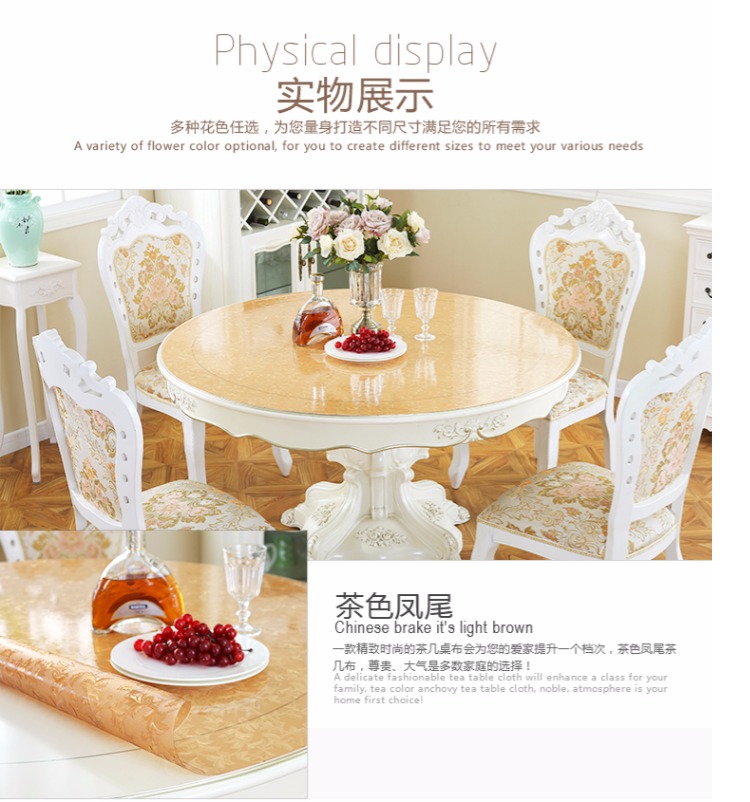 Bàn tròn mat PVC bàn tròn khăn trải bàn không thấm nước và không dầu dùng một lần nhựa mềm thủy tinh tấm pha cà phê vải bàn - Khăn trải bàn mẫu khăn trải bàn hội nghị