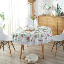 Round table cloth dining table cloth environmental protection pvc table cloth waterproof and oil-proof disposable plastic hotel family coffee table cloth pastoral style