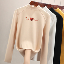  Bottoming shirt womens autumn and winter inner match spring and autumn wild black turtleneck velvet long-sleeved t-shirt 2020 new slim-fit top