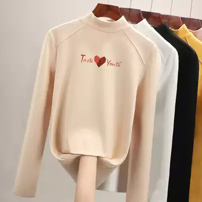 Base shirt Women in autumn and winter with spring and autumn Joker black high collar velvet long sleeve T-shirt 2020 new slim top