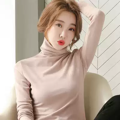 Base shirt women's autumn and winter 2020 new spring and autumn Joker high neck velvet long sleeve t-shirt inside black coat tide