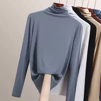 Modal high collar base shirt Women in autumn and winter with long sleeves 2020 New pile spring and autumn Joker T-shirt shirt
