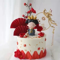 Phoenix Iron Craft Ring Cake Decoration Queen Emperor Crown Wedding Swing Piece Retro Maiden Birthday Plugin