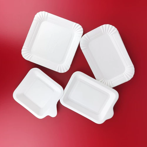 Прямоугольная водонепроницаемая посуда, бумажная тарелка, увеличенная толщина