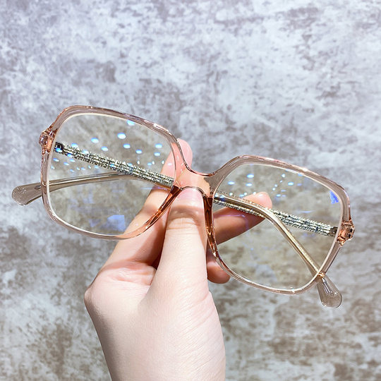 防蓝光辐射电脑眼睛框架男潮可配度数圆脸网红大框平光眼镜女护眼