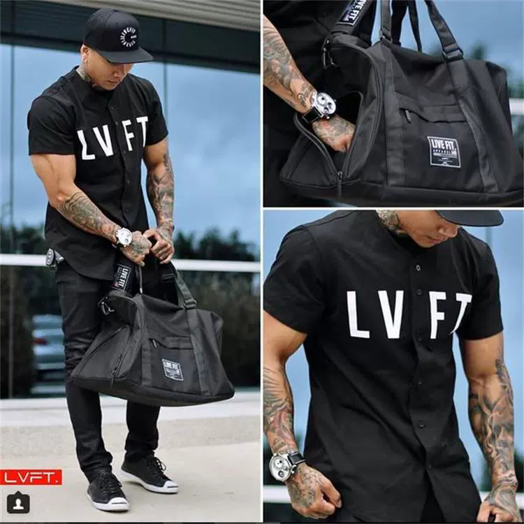 Cơ bắp nam Thể thao ngoài trời Tập thể dục Thể hình Công suất lớn Vai đeo chéo Ba lô Unisex Travel Tote - Túi vai đơn