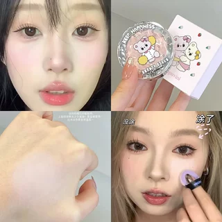 Cappuvini highlight powder cute single color cherry blossom powder brightens and modifies the face shantou makeup domestic products