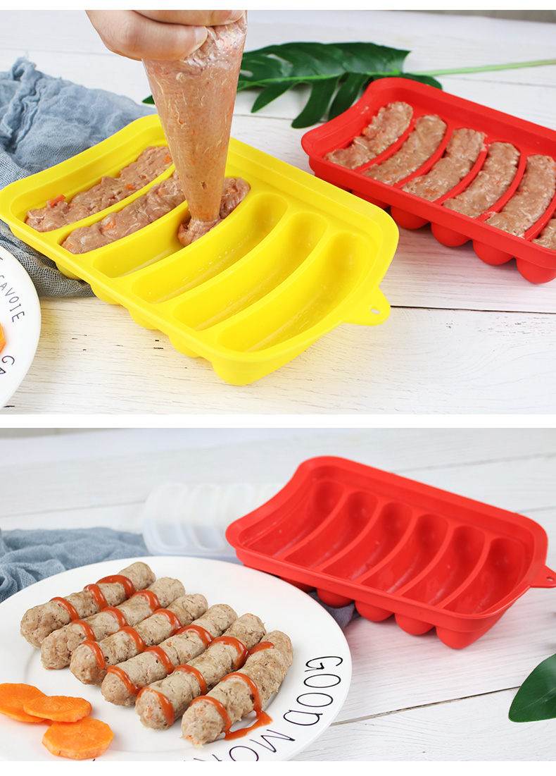 Silicone hot dog khuôn Nướng thủ công DIY hot dog hộp Xúc xích silicone hộp xúc xích trứng công cụ thực phẩm bổ sung Ham hộp - Tự làm khuôn nướng khuôn bánh kẹp