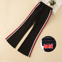 2021 New Girl Pants Autumn Winter Clothing Long Pants Spring Autumn Season CUHK Children Sports Casual Plus Thick Horn Pants