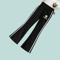 Girls autumn pants casual trousers new micro Bell pants 2021 foreign atmosphere big children black girl Spring