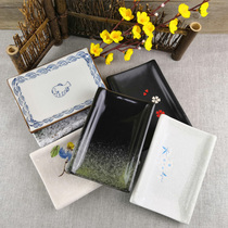 Day style and wind ceramic swing table Creative Rectangular Bamboo Side Plate Thick Side Bone Disc One Person Sushi Small Dish Front Dish