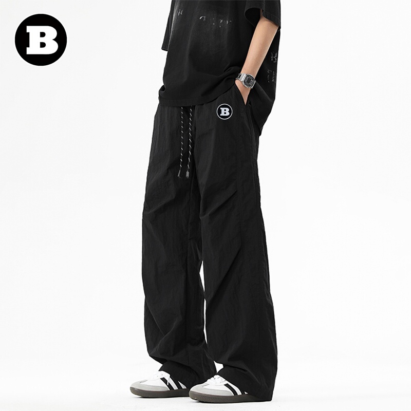German Barbus Men's Casual Pants 26 Summer Lace-Up Loose Black Workwear Straight Outdoor Men's Long Pants