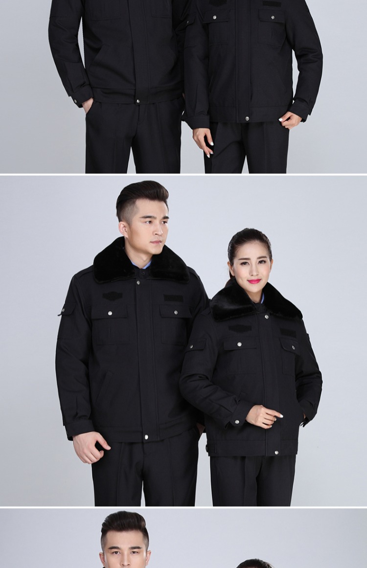 Dịch vụ bảo vệ quần áo mùa đông quần áo cotton nam và nữ áo khoác an ninh dày đồng phục an ninh mùa đông mùa đông quần áo làm việc áo khoác phù hợp đồ ngủ nam