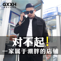 GxxH Tide Brand Size Mens Fat Plus Plus Fall Mens Pocket Long Sleeve Jacket Loose Casual Jacket Shirt