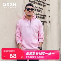 GxxH large size mens fashion brand loose clothes mens fat big hooded fat top simple print hoodie