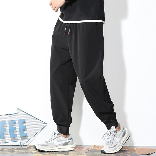 GxxH men's plus size plus size loose sports fat guy nine-point pants fat men's trendy casual pants 200Jin [Jin is equal to 0.5 kg]