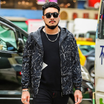 GxxH large size coat loose casual fat fat man young cotton mens hooded autumn winter tide fat jacket men