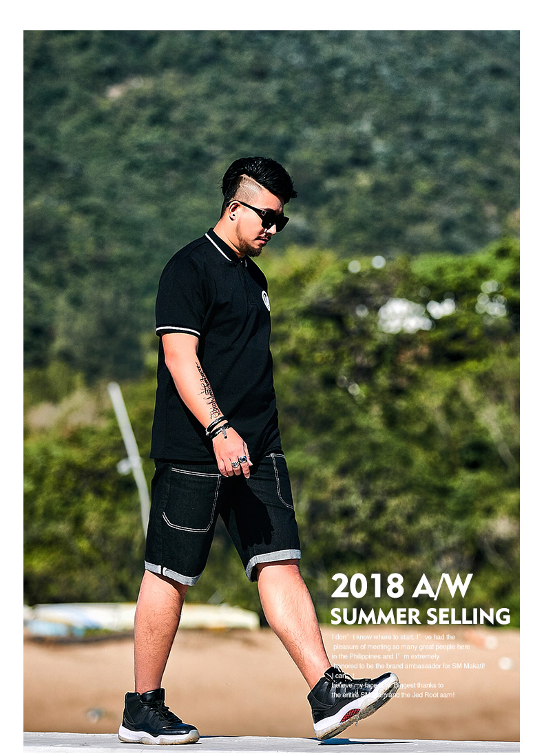 GxxH thủy triều thương hiệu mùa hè mã lớn Quần áo nam mỏng để tăng mỡ lỏng thường béo mỡ béo áo ve áo ngắn tay áo polo áo sơ mi polo