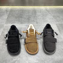 Cotton shoes mens winter trends genuine leather Head shoes Soft bottom 100 hitch Joker shoes thickened warm-foot Foot Pedal Casual Shoes Man