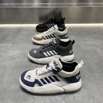 Shoes 2021 new mens trendy shoes leather sports mens shoes winter plus velvet warm bread shoes thick-soled casual shoes