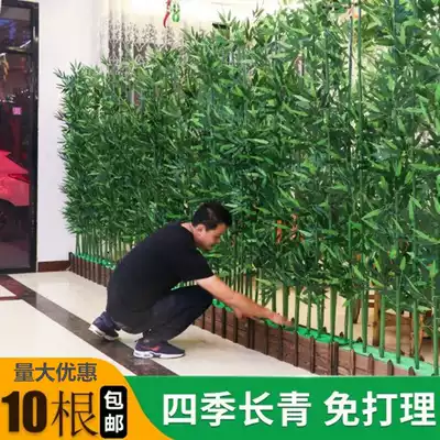 Green leaf bamboo screen simulation bamboo interior decoration fake bamboo green plant background wall modern simple bonsai outdoor