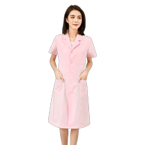White coat long-sleeved doctors uniform womens and mens clothing short-sleeved thin beauty nurse uniform pharmacy lab coat chemical overalls