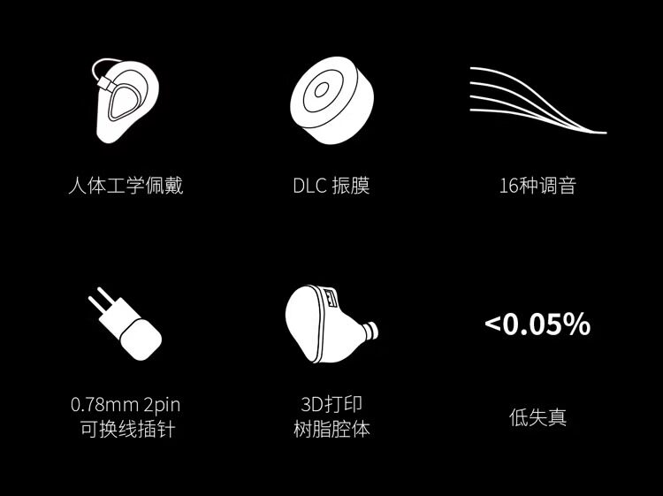 TOPPING拓品 Hane羽入耳式监听耳机有线 DLC振膜16种不同调音组合