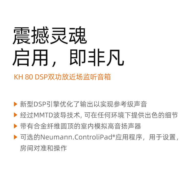 Neumann 诺音曼 KH80 有源录音棚监听音箱HIFI音箱