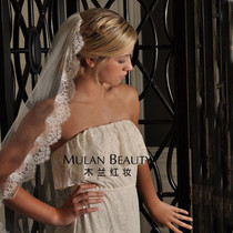 2020 European and American new eyelash lace lace single-layer bridal head yarn seaside tour shoot soft gauze with comb