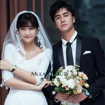 New Korean style beautiful lace lace short veil tour photo studio photography Net red Photo Veil