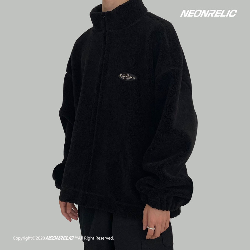 Neonrelic Neon Relic/Lamb Wool Jacket Men's National Trend Couple's Loose Stand-Up Collar Jacket Lamb Wool Sweatshirt Neonrelic Neon Relic/Lamb Wool Jacket Men's National Trend Couple's Loose Stand-Up Collar Jacket Lamb Wool Sweatshirt