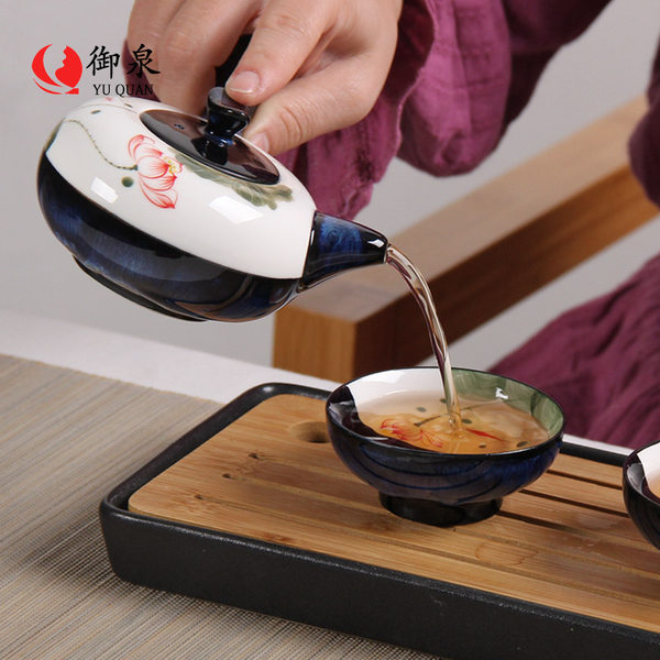 御泉 手绘陶瓷窑变 茶壶 侧把壶 优惠券折后￥29包邮（￥69-40）