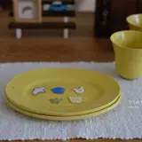 Саксорическая кафетерия Cafeteria японское писатель Hana Stone Compware лимонная желтая обеденная тарелка ручной работы. Новый продукт