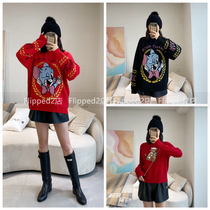 Flipped gingle ~ bell Christmas season limited new favorite ~ 2 knitted wool round neckline