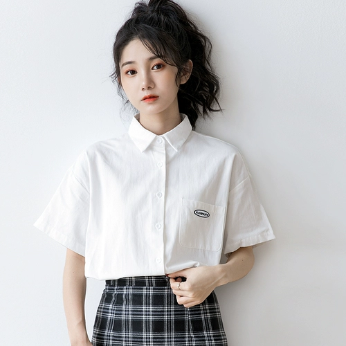Летняя корейская рубашка, трендовая футболка для школьников, короткий рукав