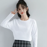 Весенний белый осенний цветной приятный телу лонгслив