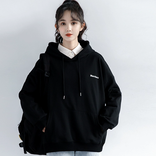 Осенняя японская черная тонкая толстовка с капюшоном для отдыха с капюшоном