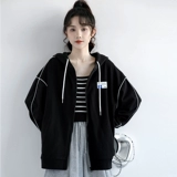 Весенняя толстовка с капюшоном с капюшоном, брендовая черная осенняя куртка для отдыха, кардиган с молнией