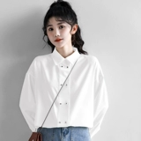 Весенняя дизайнерская белая рубашка для школьников, тренд сезона